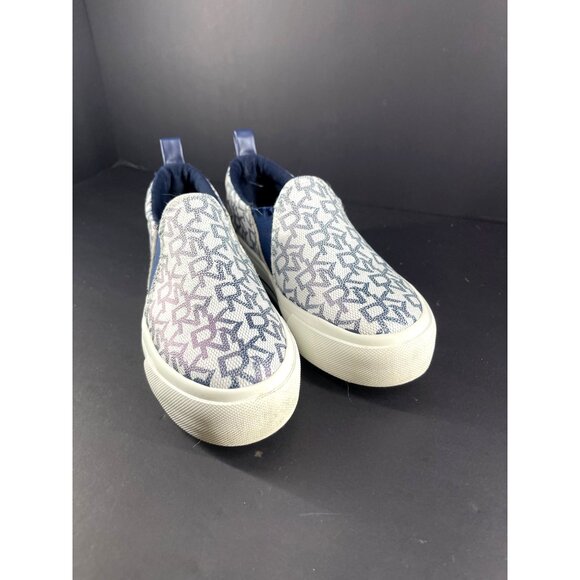 DKNY Slip-On Sneakers US Size 2 / UK Size 13.5 Blue/White - Picture 3 of 5